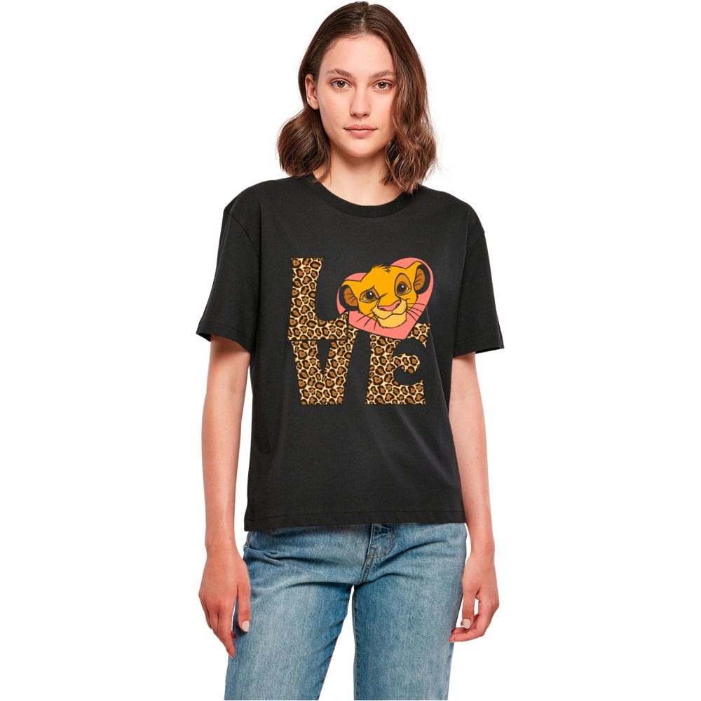 Merchcode Disney The Lion King - Simba Love Damen TShirt - Schwarz